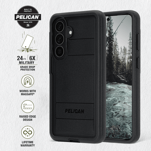 Pelican Voyager Black with Holster and Magnet - Galaxy S26+