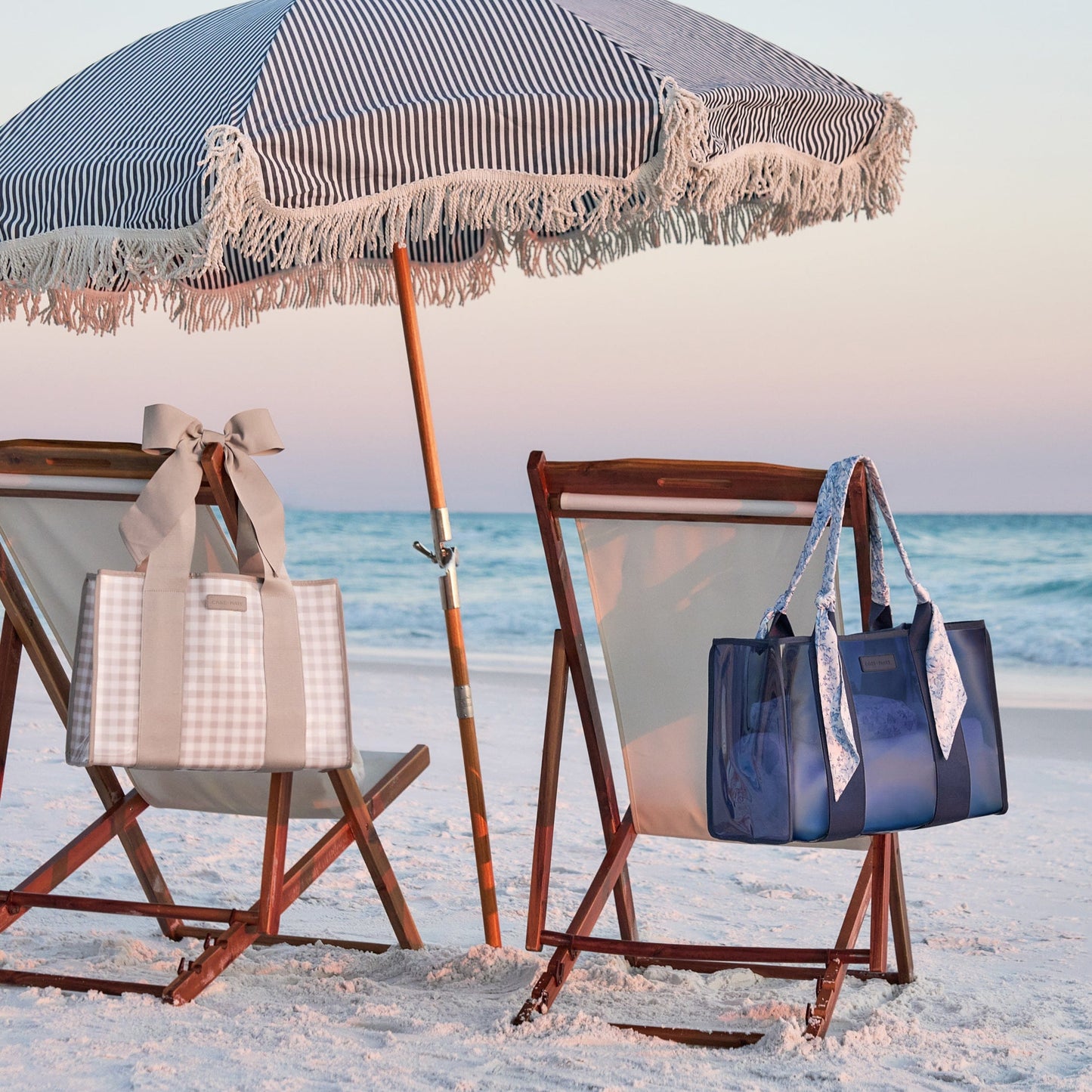 The Tote Duo- Something Navy Twilly & Latte Gingham Bow