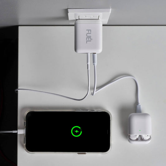 FUEL 32W Dual USB C/A Wall Charger - White