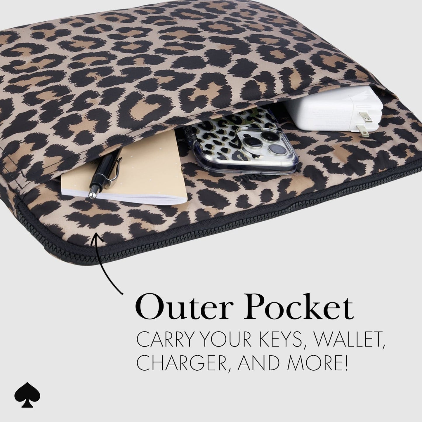 kate spade new york Classic Leopard Puffer Sleeve - Laptop Sleeve 14"