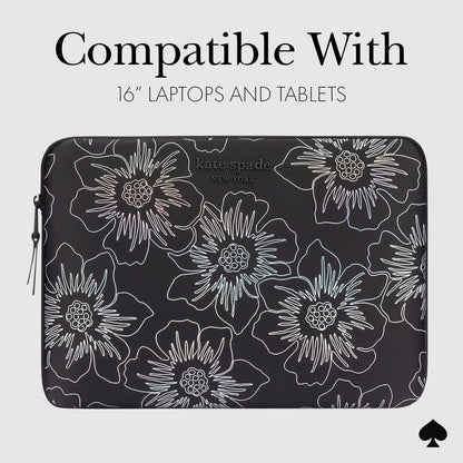 kate spade new york Hollyhock Iridescent Black Puffer Sleeve - Laptop Sleeve 16"