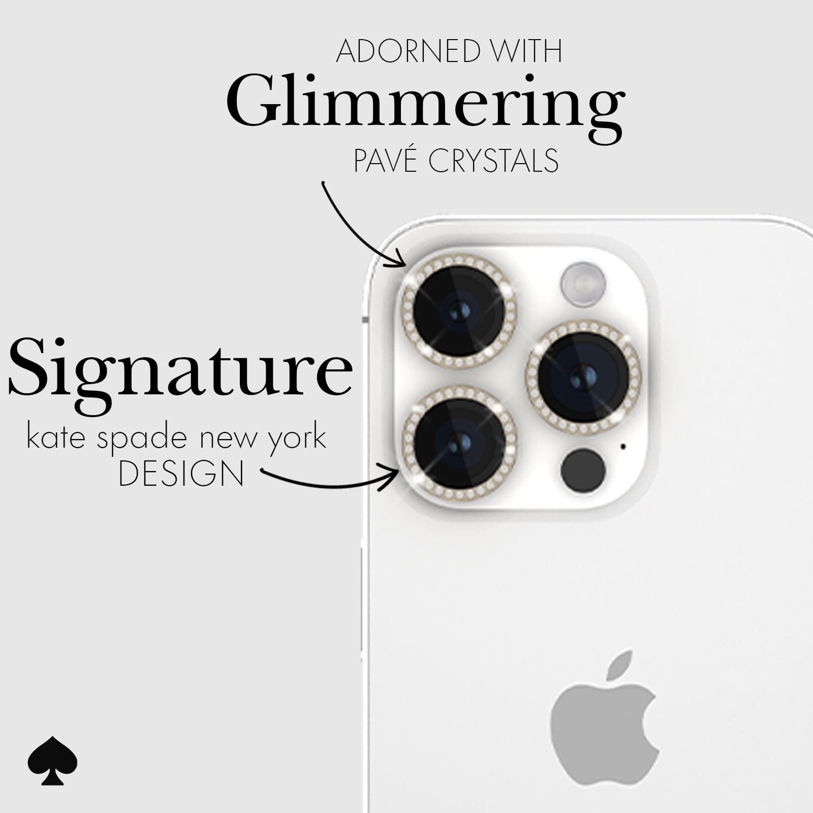 kate spade new york Camera Lens Protector Set in Stone Gold - iPhone 14 Pro / Pro Max