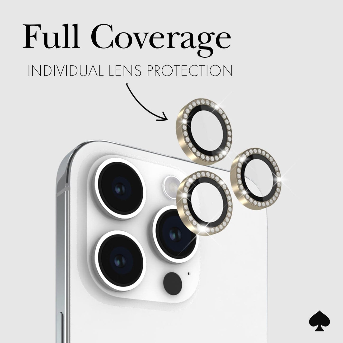 kate spade new york Camera Lens Protector Set in Stone Gold - iPhone 15 Pro / Pro Max