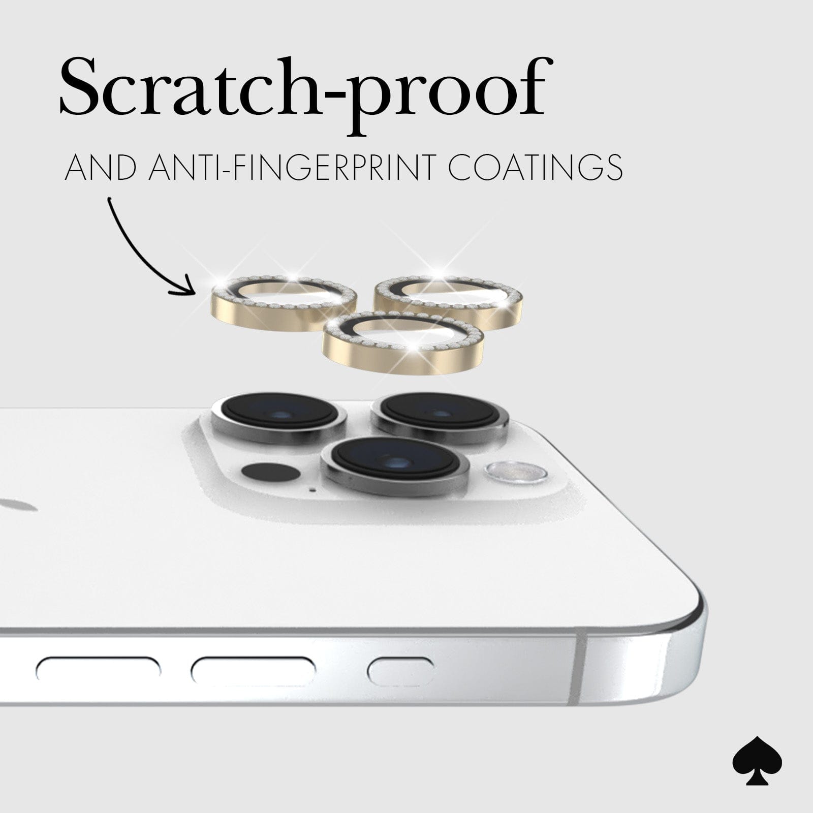 kate spade new york Camera Lens Protector Set in Stone Gold - iPhone 15 Pro / Pro Max
