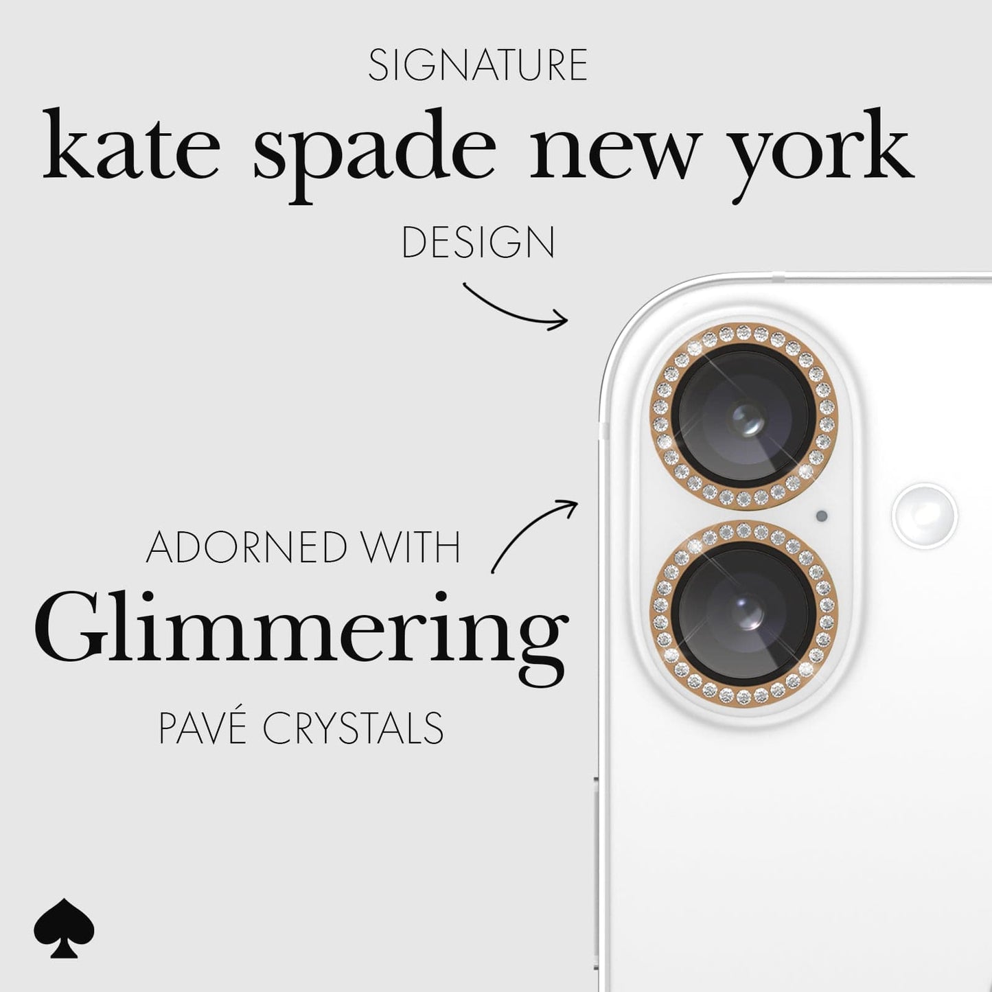 kate spade new york Camera Lens Protector Set in Stone - iPhone 16 / 16 Plus