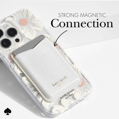 kate spade new york White Glitter MagSafe Wallet