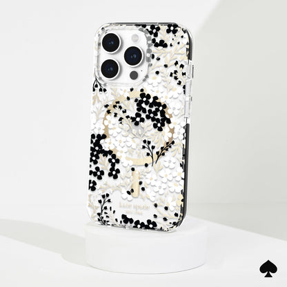 kate spade new york Tough Multi Floral Black and White MagSafe - iPhone 15 Pro