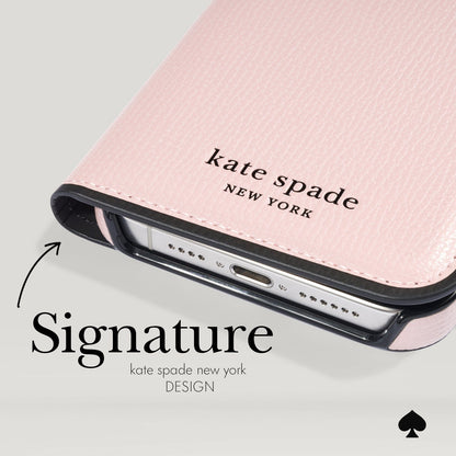 kate spade new york Wrap Folio Case Pale Vellum - iPhone 15 Pro Max