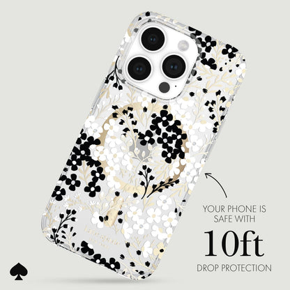 kate spade new york Multi Floral Black and White MagSafe - iPhone 15 Pro