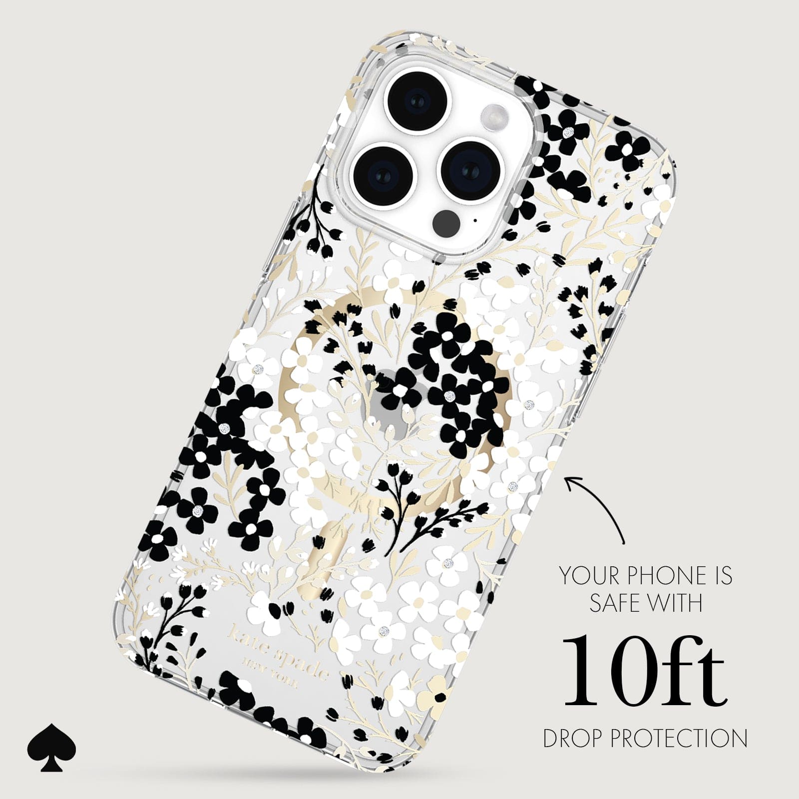 kate spade new york Multi Floral Black and White MagSafe - iPhone 14 Pro Max