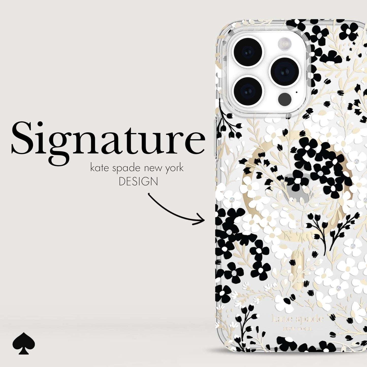 kate spade new york Multi Floral Black and White MagSafe - iPhone 14 Pro Max