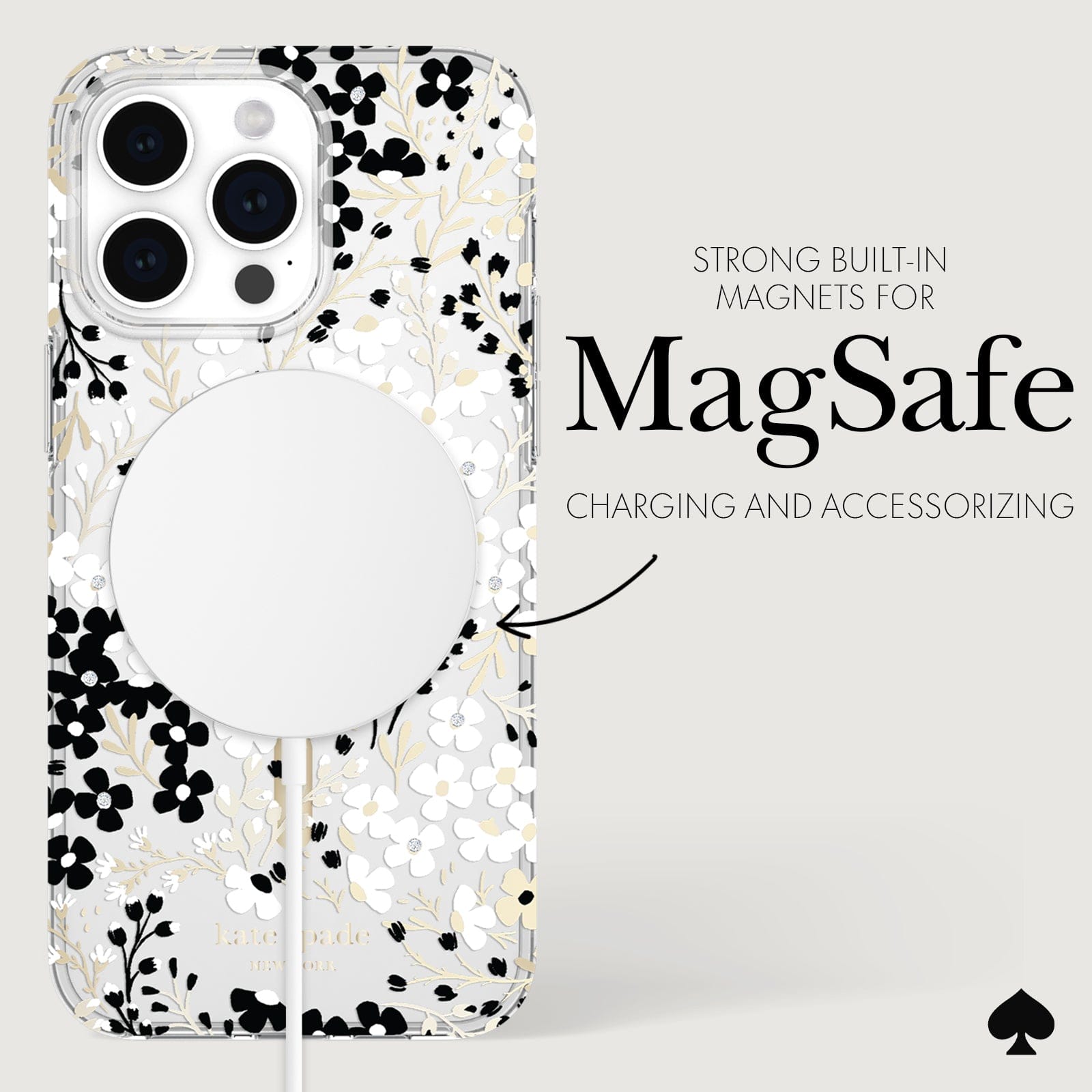 kate spade new york Multi Floral Black and White MagSafe - iPhone 15 Pro Max