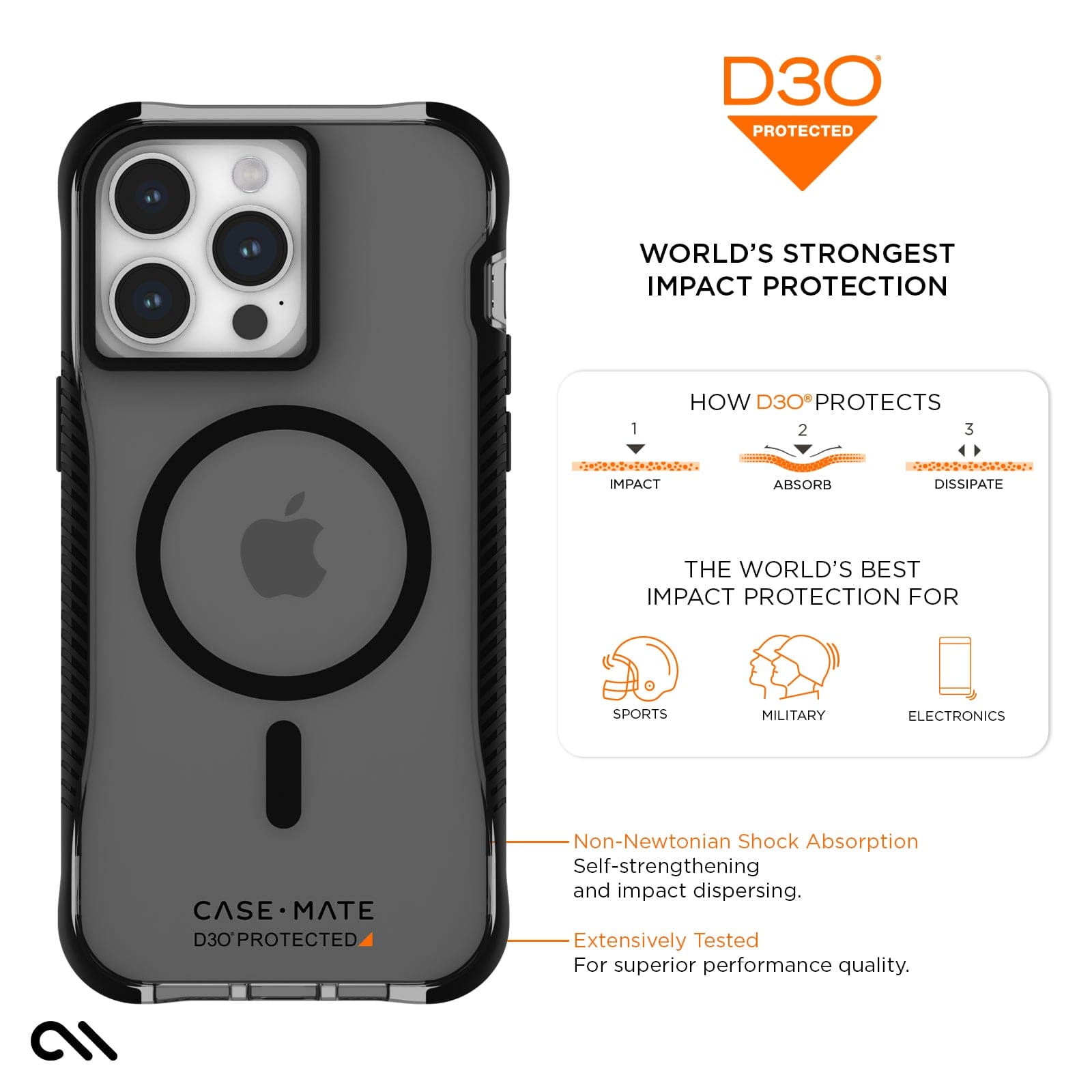 Tough Grip D3O® Black MagSafe - iPhone 15 Pro Max