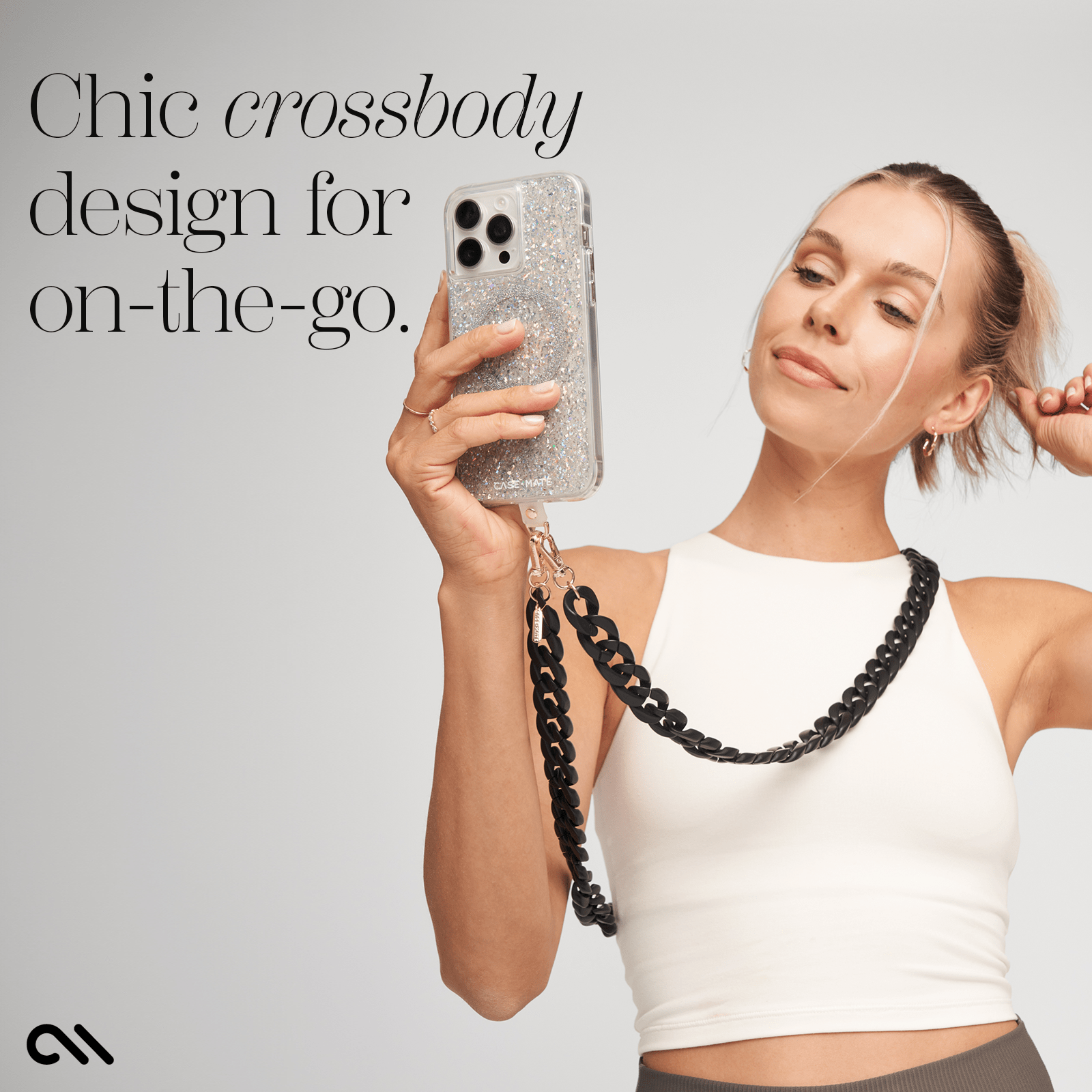 Black Chain Phone Crossbody