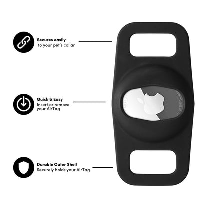 AirTag Case for Dog Collars 2 Pack (Black) - AirTag Case