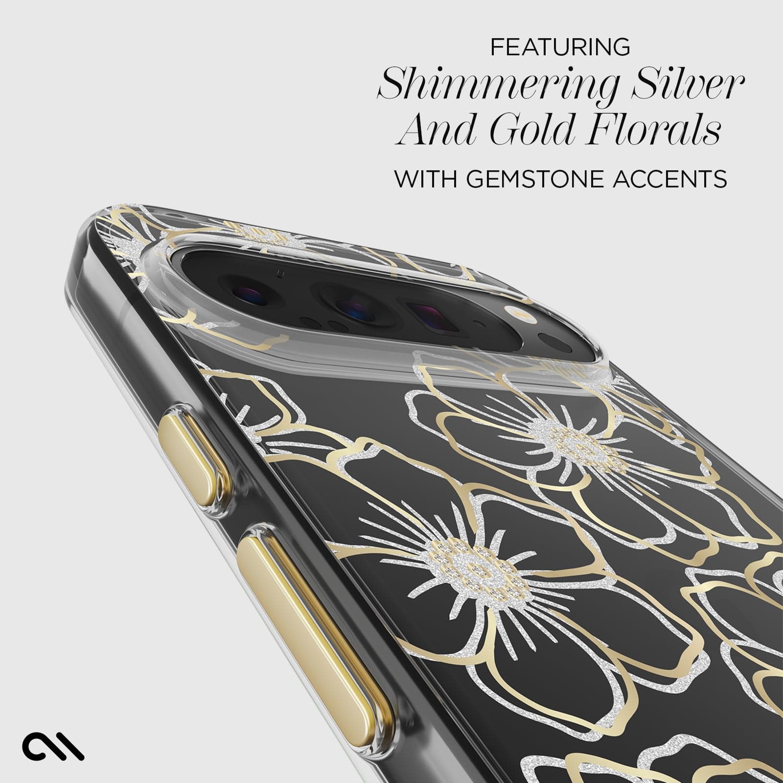 Floral Gems (Gold) - Pixel 9 Pro XL