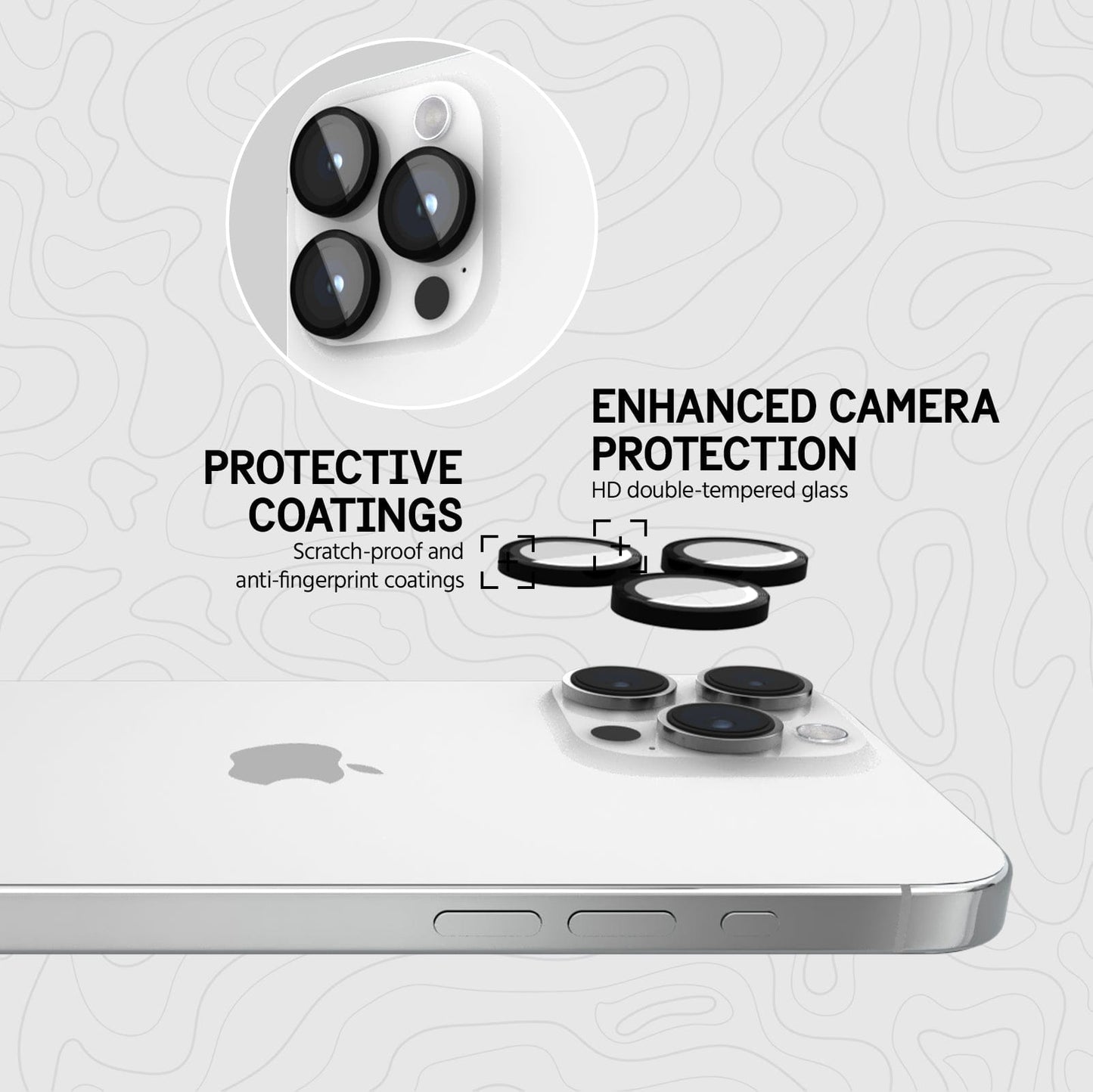 Pelican Camera Lens Protector Black - iPhone 15 Pro / 15 Pro Max