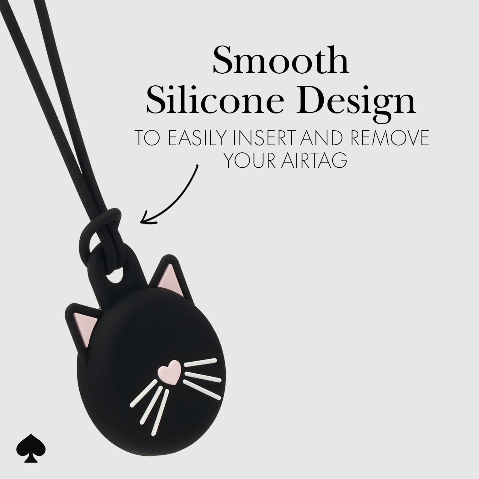 kate spade new york Black Cat AirTag Keychain Case