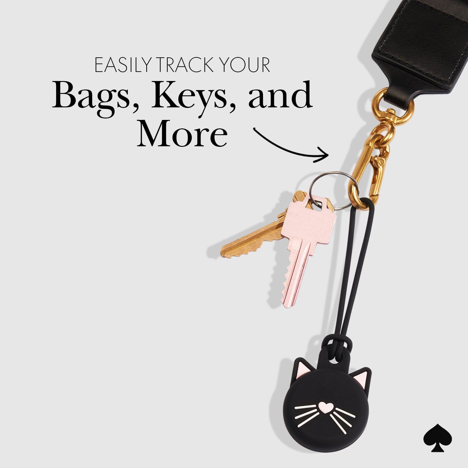 kate spade new york Black Cat AirTag Keychain Case