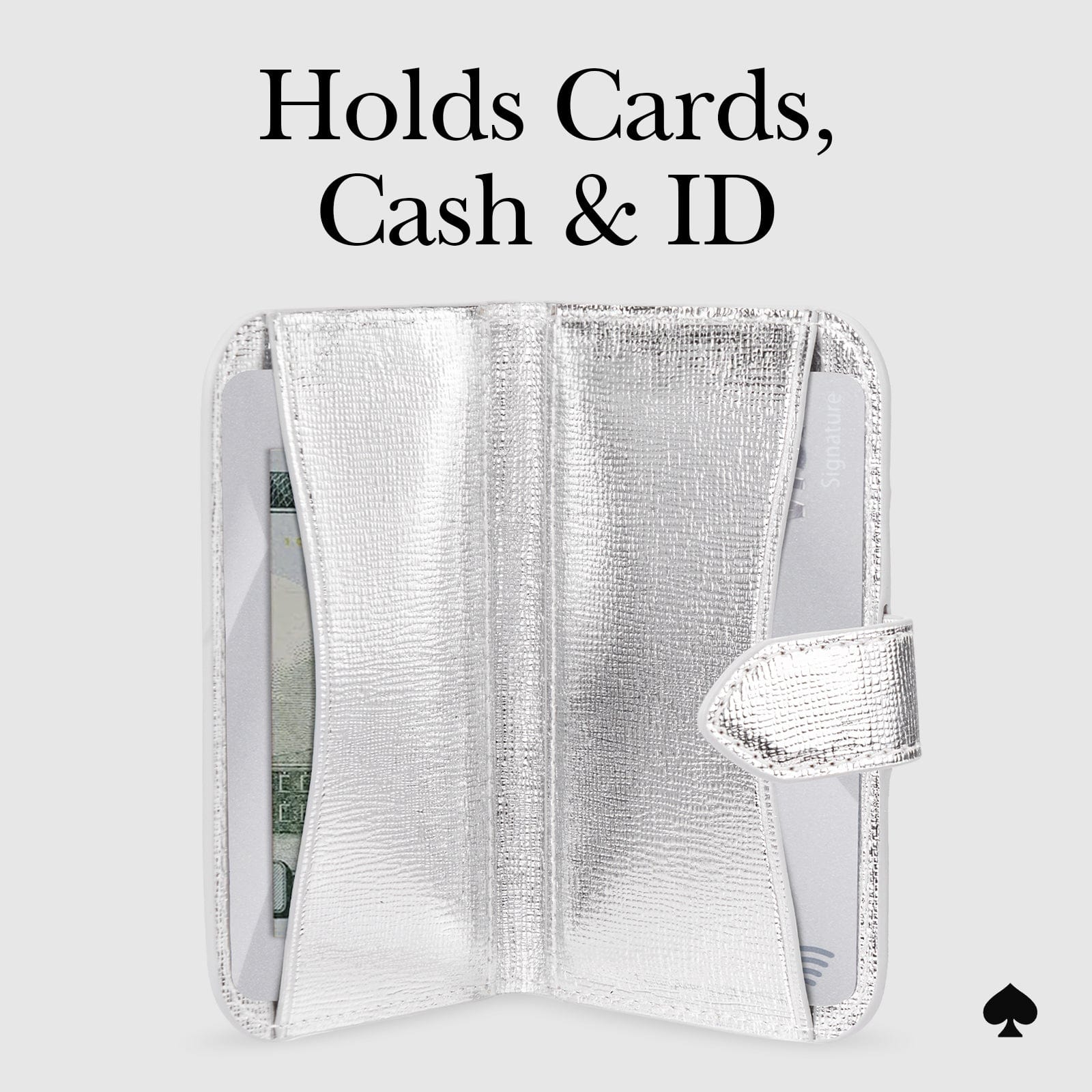 kate spade new york Metallic Silver Morgan MagSafe Wallet