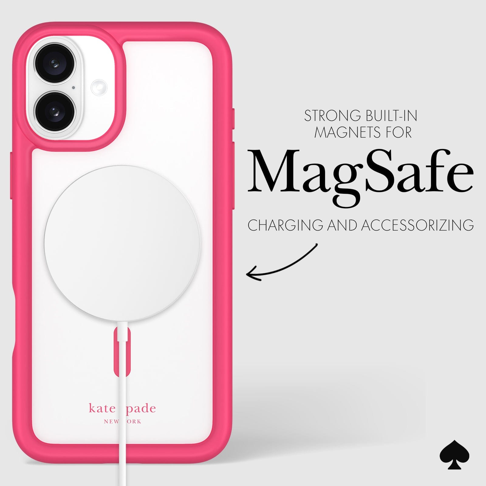 kate spade new york Ultra Protective Pom Pom Pink MagSafe - iPhone 16 Plus