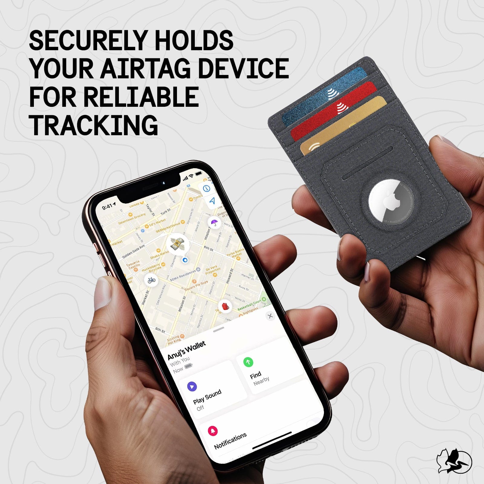 Pelican Charcoal Aegis AirTag RFID Wallet