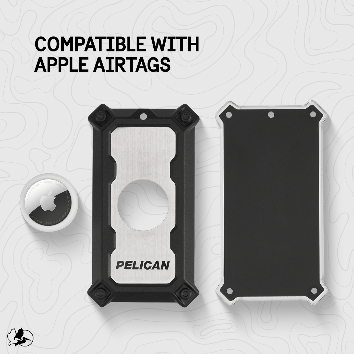 Pelican AirTag Tracker Luggage Lock Brushed Aluminum