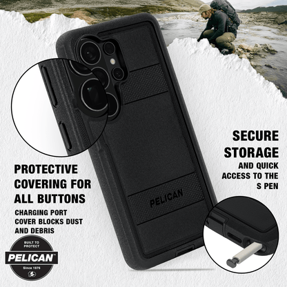 Pelican Voyager Black with Holster and Magnet - Galaxy S26 Ultra