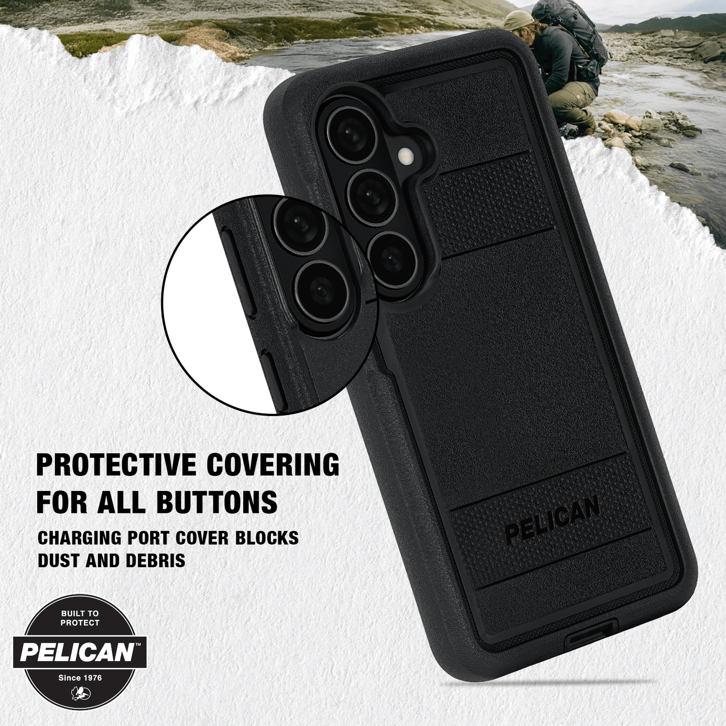 Pelican Voyager Black with Holster and Magnet - Galaxy S26