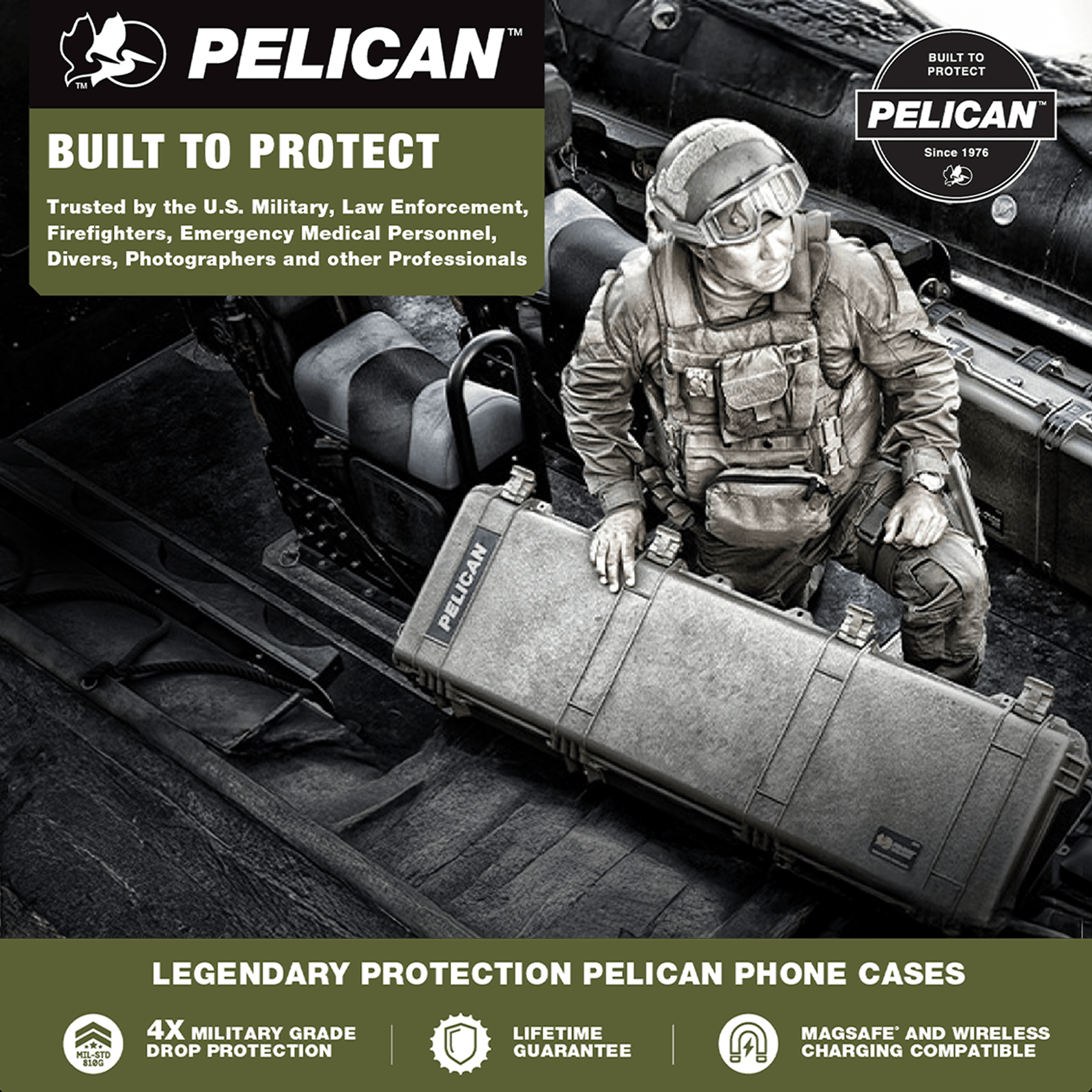 Pelican Voyager Black with Holster and Magnet - Galaxy S26