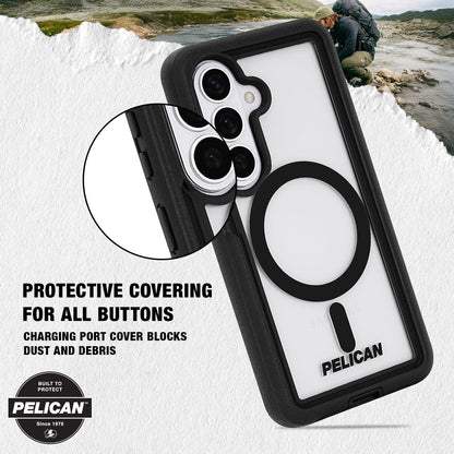 Pelican Voyager Clear/Black with Holster and Magnet - Galaxy S26