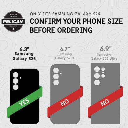 Pelican Voyager Clear/Black with Holster and Magnet - Galaxy S26