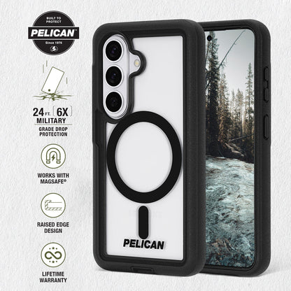 Pelican Voyager Clear/Black with Holster and Magnet - Galaxy S26