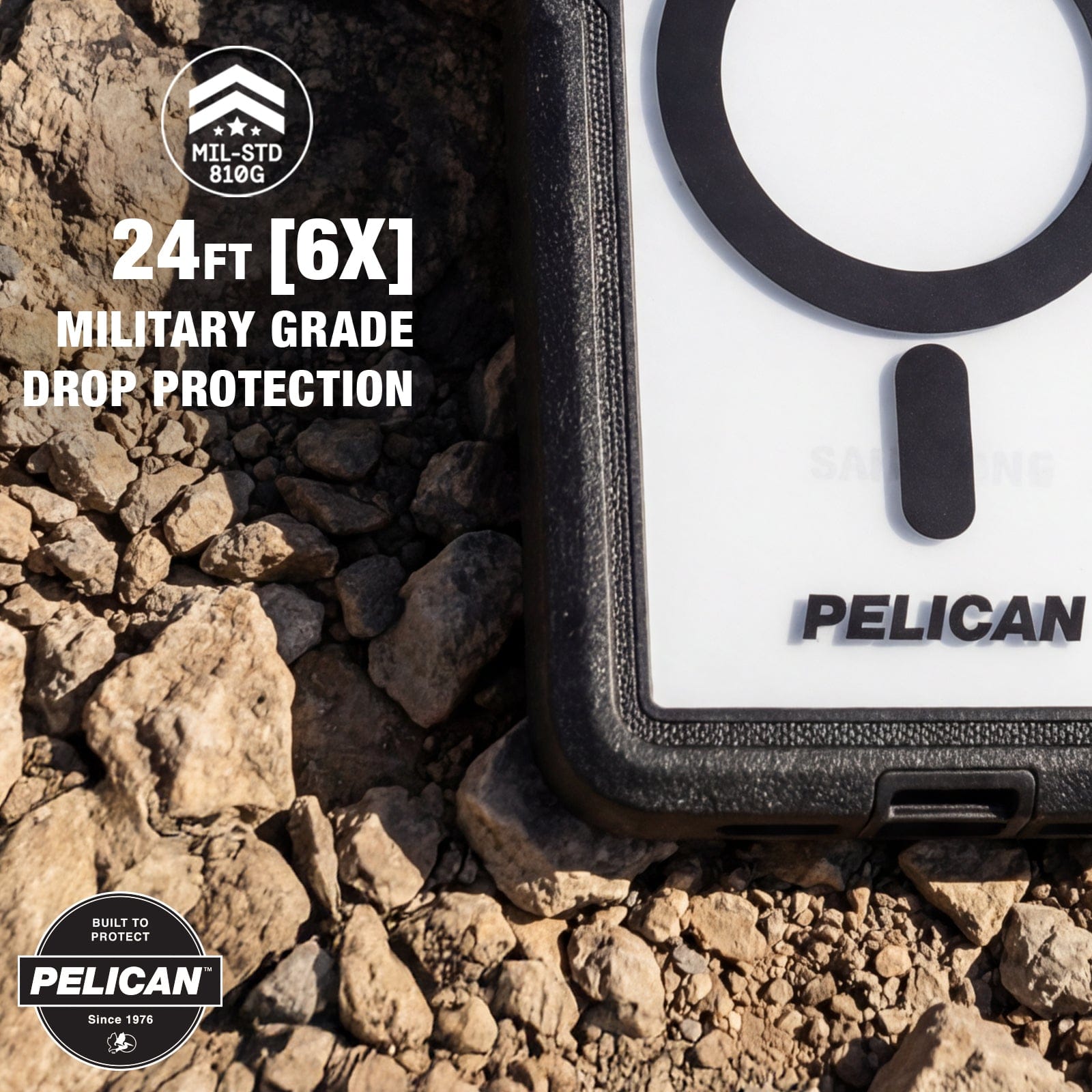Pelican Voyager Clear/Black with Holster and Magnet - Galaxy S26