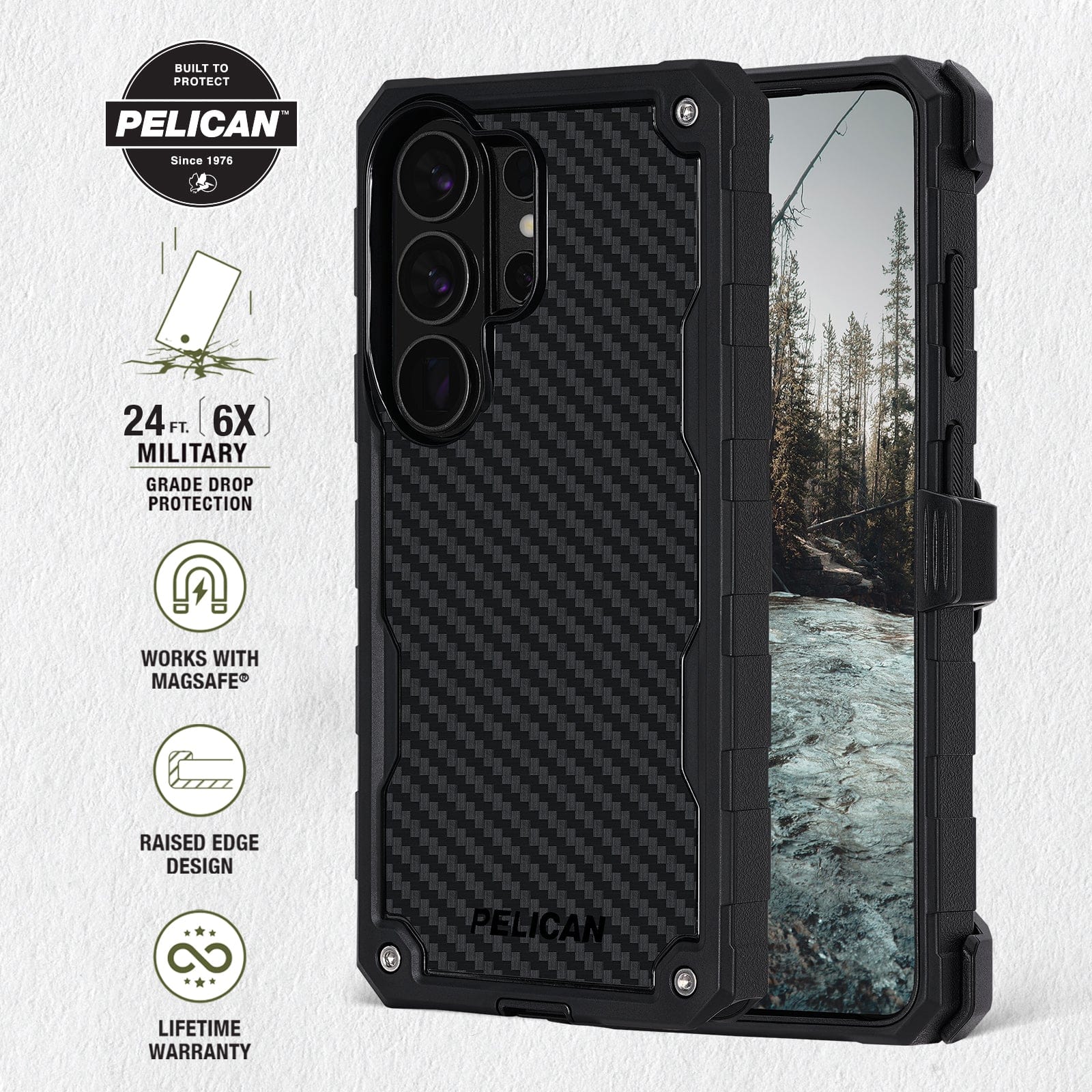 Pelican Shield Carbon with Holster and Magnet - Galaxy S26 Ultra
