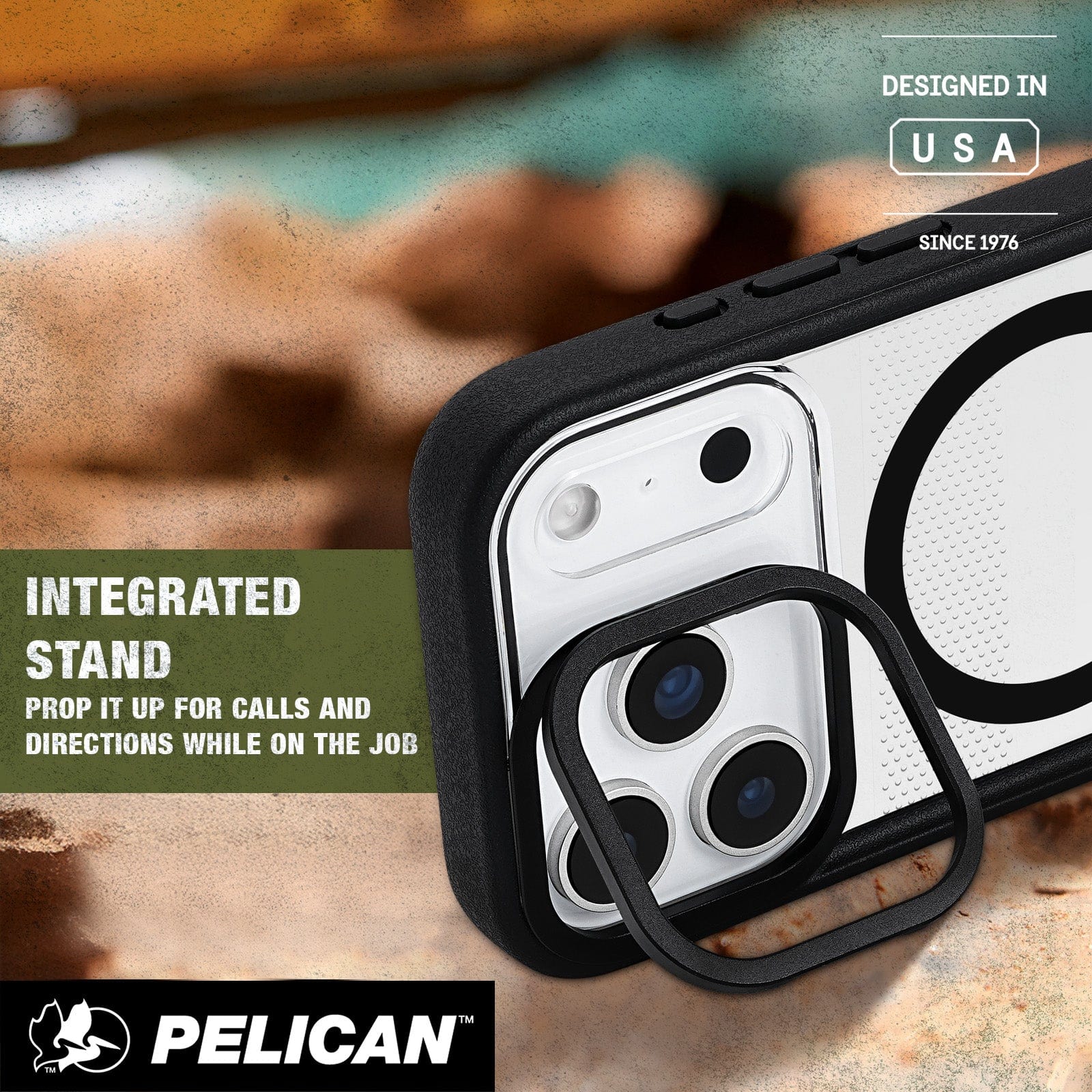 Pelican Protector Clear MagSafe w/ Camera Stand - iPhone 17 Pro Max